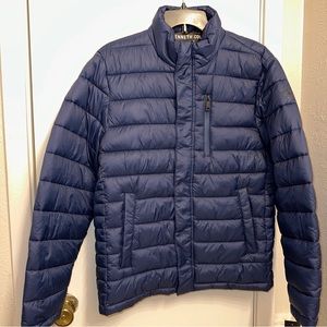 NWT KENNETH COLE MENS NEW YORK PUFFER JACKET BLUE QUILTED M 449NN600